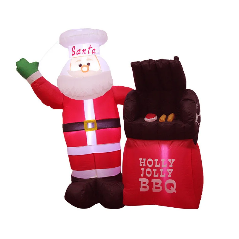 150cm Santa Claus Holly Jolly BBQ Giant Inflatable Outdoor Toys Christmas Party Decoration Led Lighted Blow Up For Super Market | Игрушки и