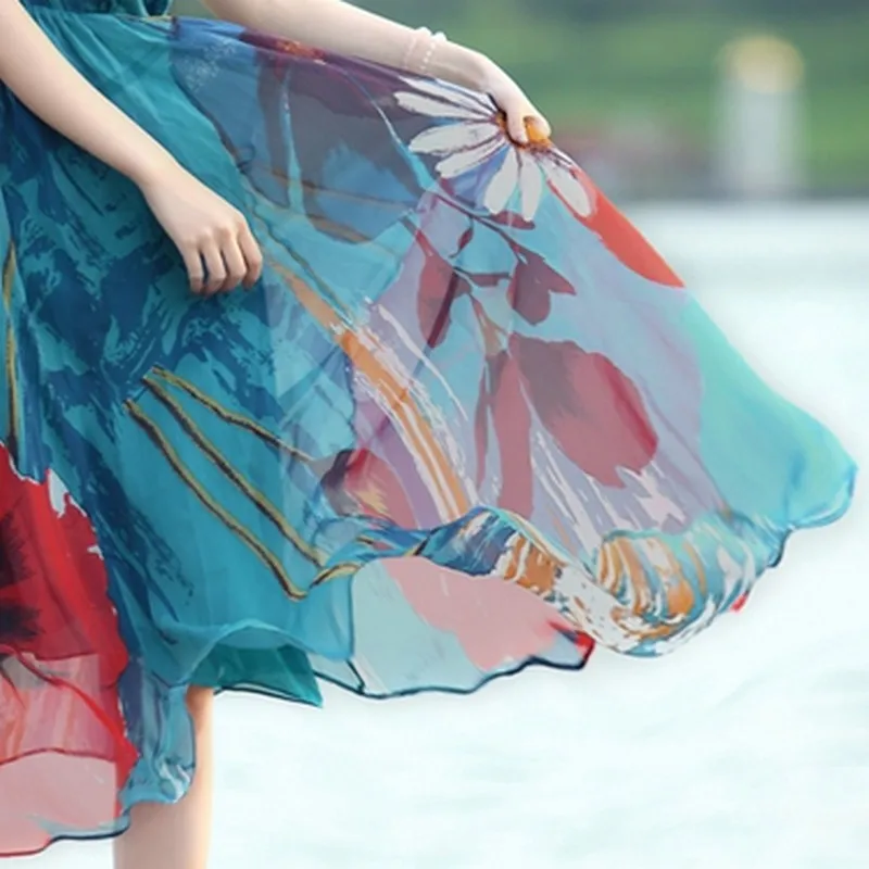 Богемное пляжное платье для женщин с цветочным принтом Vestidos S ~ 3XL плюс размер