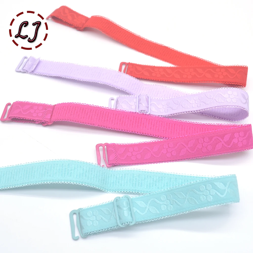 Женские Кружевные бретельки с металлической пряжкой ширина 18 мм разноцветные