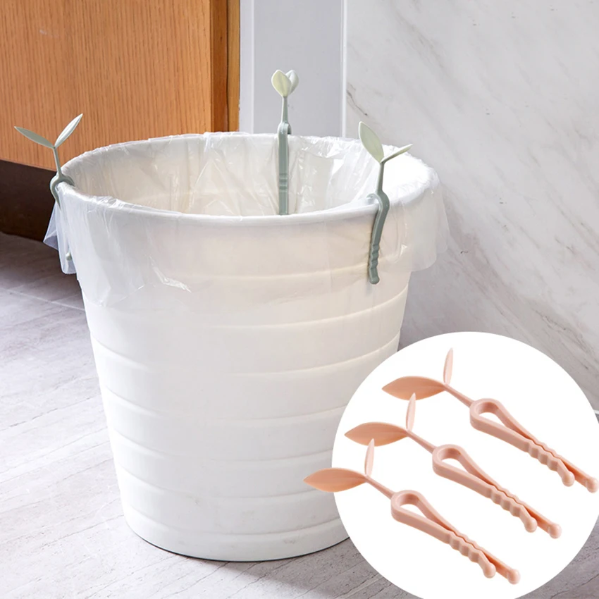 Творческий 3 шт./компл. Зеленый бутон практические мусорный бак зажим Пластик