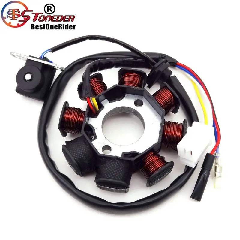 Stonder 8 Катушек статор для двигателя GY6 49cc 50cc Sunl Roketa Vespa Jonway Znen Jmstar Kazuma китайский