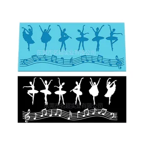 Yueyue Sugarcraft Танцор Музыка силиконовый кружевной коврик для украшения торта инструменты