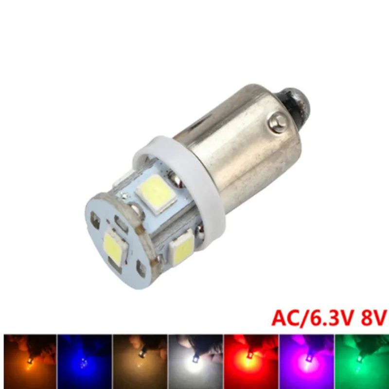 

10PCS ba9s t4w Bayone tw5w AC 6V/6.3V 8v 2835 5SMD LED Pinball Machine Light Bulb Lamp Non ghosting/anti flickering Eight color