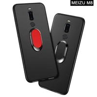 meizu m8 4gb 64gb case luxury 5 7 inch soft black plastic metal finger ring funda for meizum8 phone cover