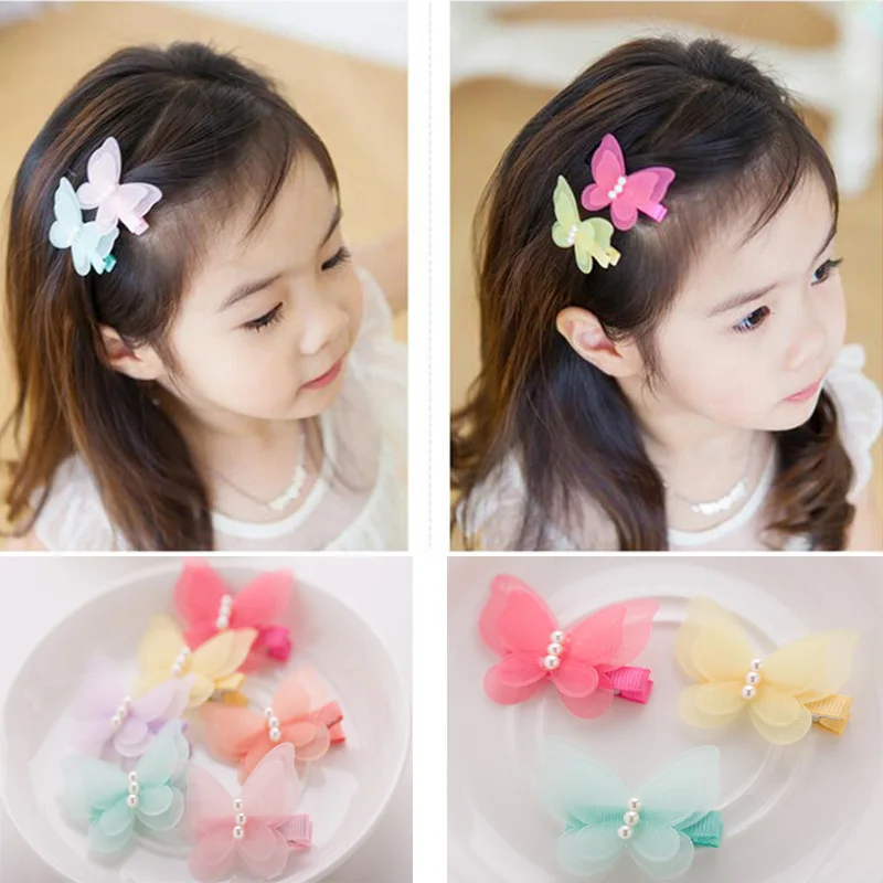 

Популярные милые корейские заколки для волос для девочек шифоновые аксессуары для вечерние