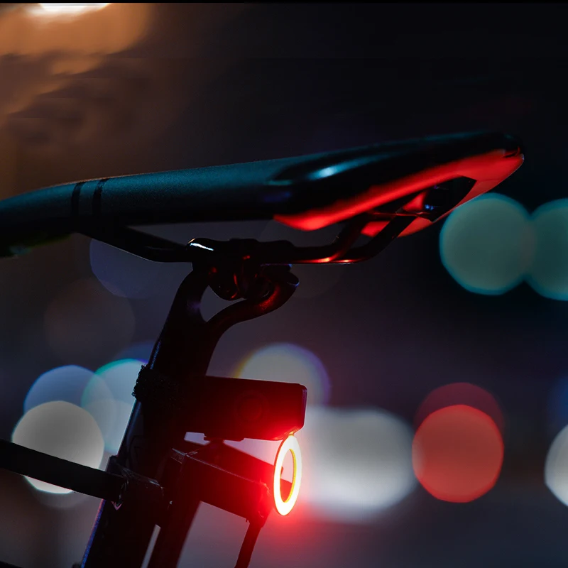 2018 Creative Cycling USB Rechargeable Bicycle LED Taillight Safety Warning Light Rear 5 modes Heart Circular Shaped | Спорт и