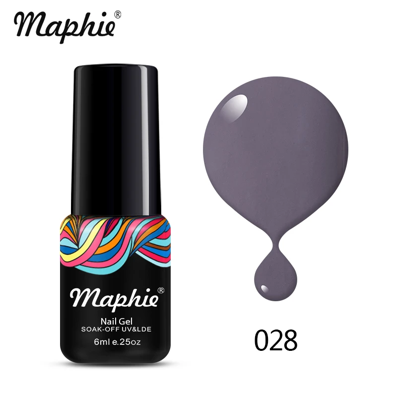 Maphie Черный Цвет УФ-гель для ногтей 6 мл дизайн ногтей замочить от УФ лак для ногтей Полупостоянный светодиодный гель для ногтей эмаль - Цвет: 028