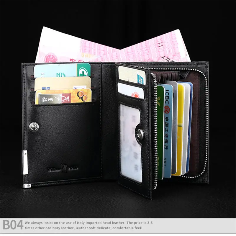WILLIAMPOLO leisure fashion wallet standard vertical business card holder high quality cowhide wallet PL218