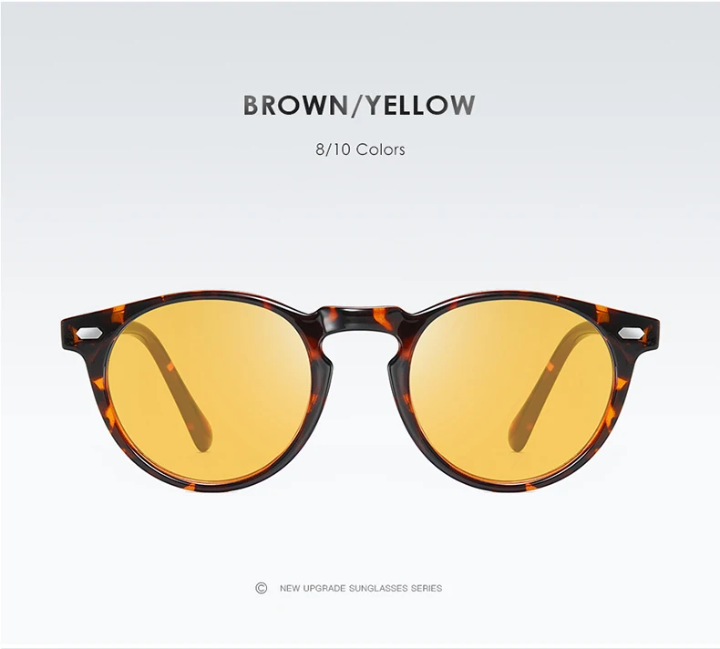 JackJad Fashion TR90 Frame Polarized Round Style Sunglasses Rivet Discolor Lens Brand Design Sun Glasses Oculos De Sol A576
