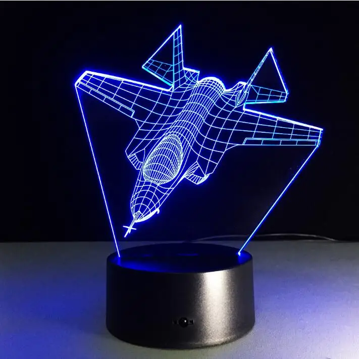Amroe крутой 3D самолет Ночной светильник светодиодный RC игрушка мальчик игрушки