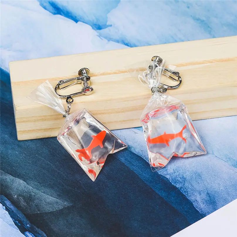 Женские серьги с забавными героями мультфильмов длинные из смолы в форме золотых