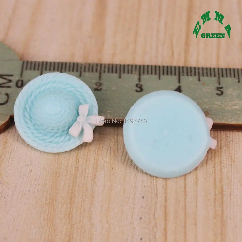 

20mm 20pcs Cute Vintage Resin Flower Hats Straw Hat Flatback Cabochon Embellishment Accessories DIY Craft Scrapbooking