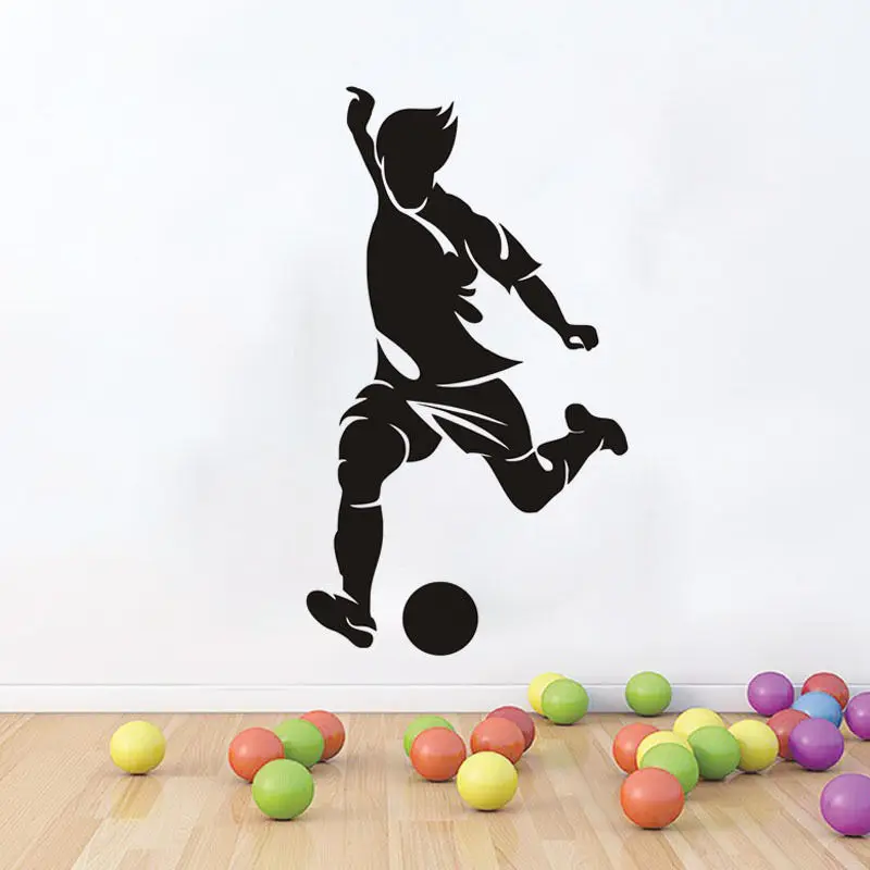 

Hot Sports Football player Wall Decal Removable Boys Children Bedroom Decorative Vinyl Sticker Art Vinyl Home Decal W-90