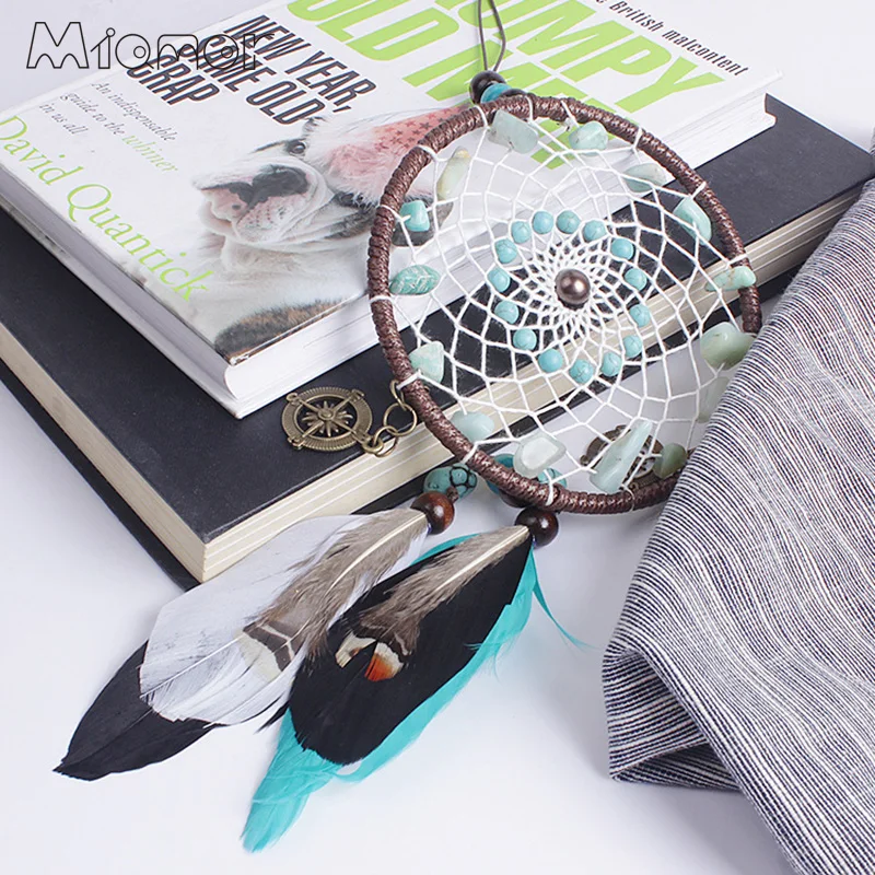 MIAMOR Handmade Dream Catcher With Feather &amp Natural Stone Home Wall Hanging Decoration Ornament Best Gift For Friend Amor085 | Дом и сад