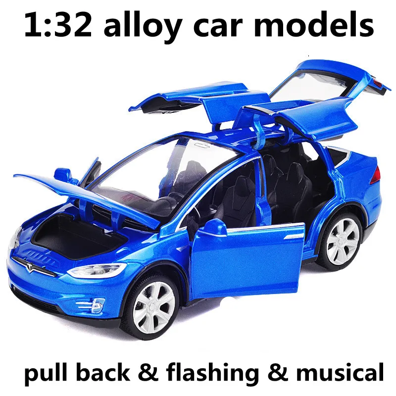 Автомобильные модели из 1:32 сплава с высокой имитацией Tesla MODELX90 металлические
