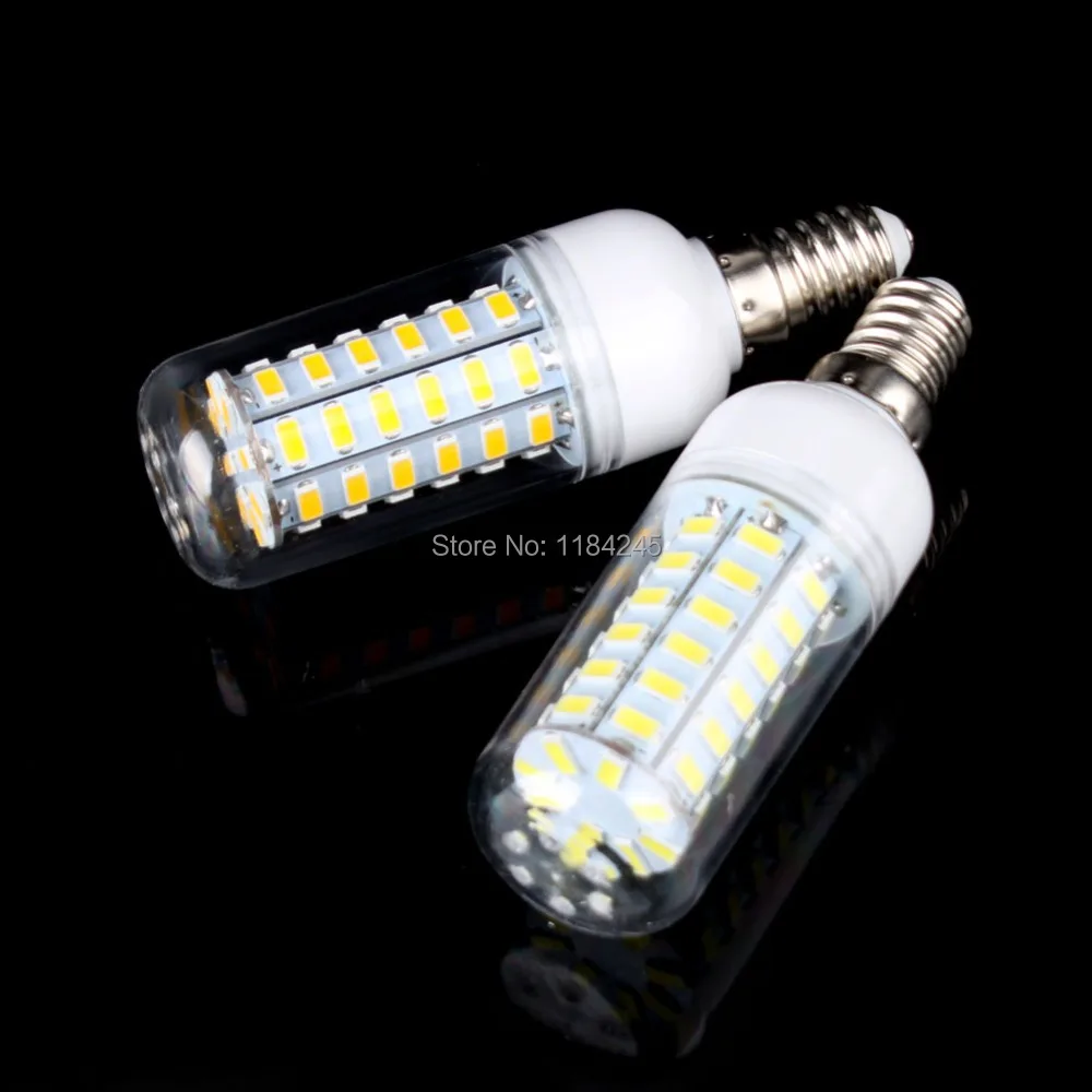 E14 56 LED SMD 5730 8W Светодиодная лампа 220V 110V теплый белый свет/белый Бесплатная