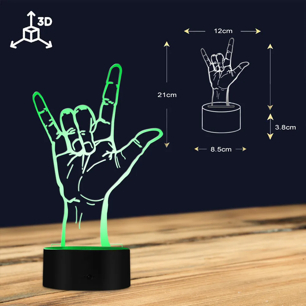 Светодиодный светильник Rock ручной работы креативный 3d с оптической иллюзией