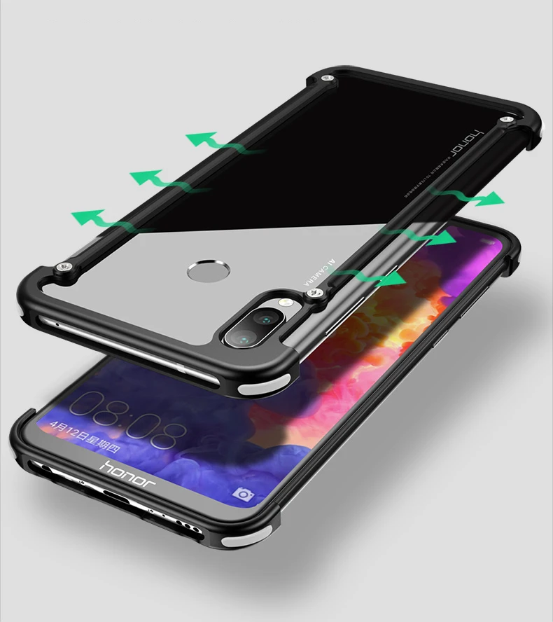 Oatsbasf Алюминиевый металлический бампер чехол для huawei Honor Play модная Роскошная подушка безопасности Защита от падения Чехол Honor Play бампер