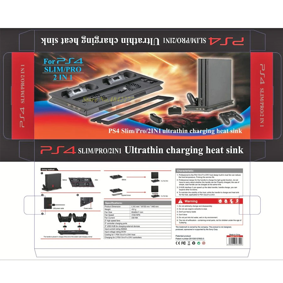 Подставка для кулера PS4 Slim Pro 2 в 1 с контроллером P S4 зарядная док станция Sony Playstation 4