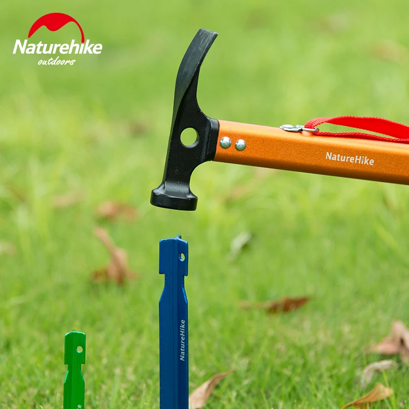 Outdoor Multifunctional Aluminium Alloy Hammer Camping Nail Sappers Shovel Carbon Steel Polishing Hammerhead Hook | Спорт и