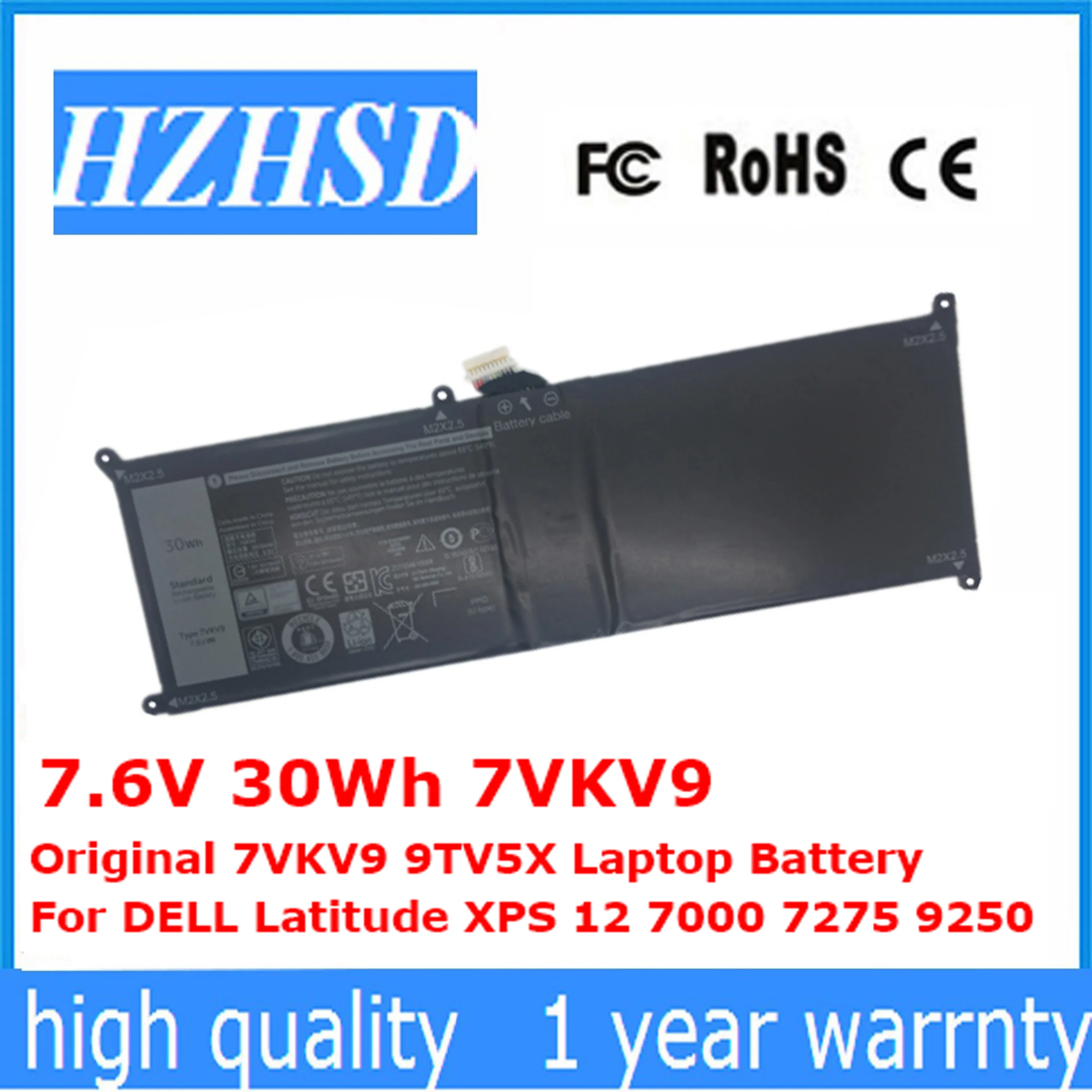 7 6 V 30Wh 7VKV9 оригинальный 9TV5X ноутбук Батарея для DELL Latitude XPS 12 7000 7275 9250|Аккумуляторы