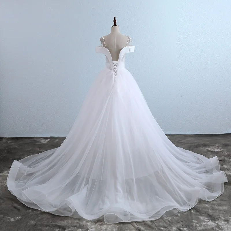 Новое кружевное платье с открытыми плечами и открытой спиной Vestido De Novia блестящее
