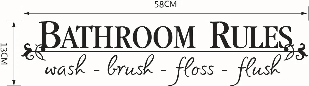 Hot sale &quotbathroom rules&quot Wall Sticker Bathroom Decoration Toilet Art Decal Decor removable New | Дом и сад