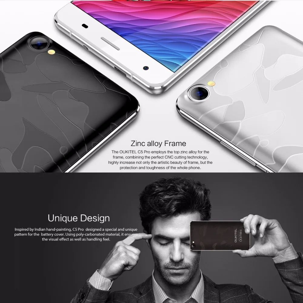OUKITEL C5 Pro смартфон 5 0 дюймов Android 7 mtk6737 четыре ядра 1 3 ГГц 2 ГБ Оперативная память 16
