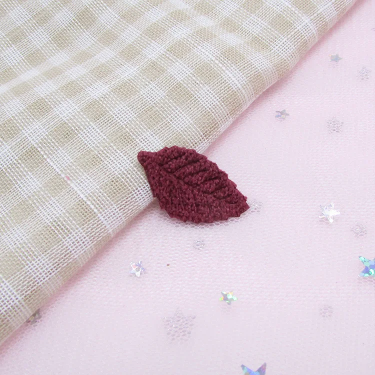 Sew on 2.8*1.6cm 50pcs/lot wool leaves Padded Appliques for Cloth Decoration and Hair Accessories free shipping | Дом и сад