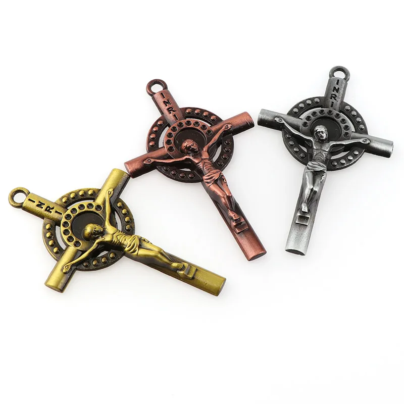 3 вида цветов Крест Иисуса христианские ювелирные украшения кресты инри подвески