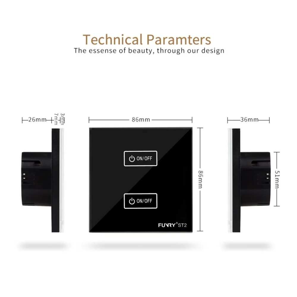 Водостойкий кристалл стеклянная панель Smart Touch светодио дный LED блестящая