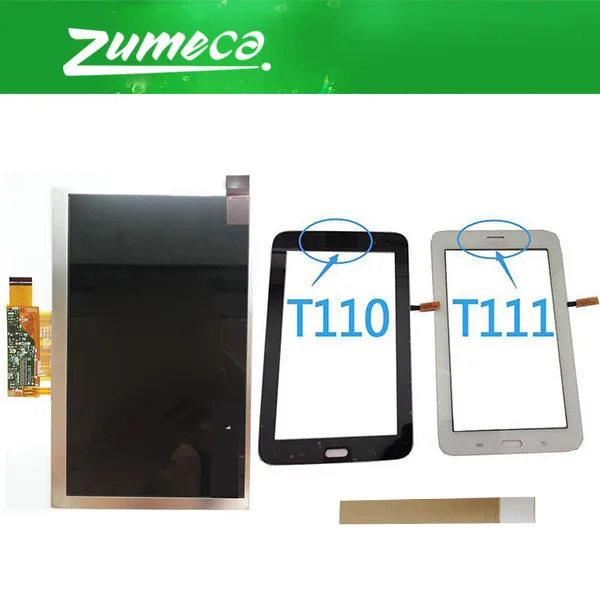 

Для Samsung Galaxy Tab 3 Lite SM-T110 SM-T111 T111 Samsung T110 ЖК-дисплей + сенсорный экран дигитайзер белый черный цвет с лентой