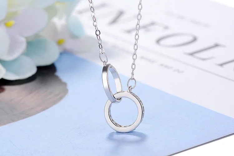 Женское Ожерелье с двойной круглой подвеской Todorova простое геометрическое