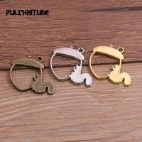 6pcs 3236mm three color alloy jewelry accessories animal squirrel charm hollow glue blank pendant tray bezel