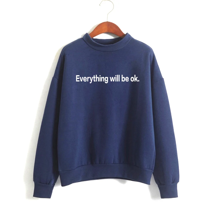 Все будет ОК Hoodie Для женщин Crewneck Ariana Grande кофты Harajuku с длинным рукавом флис теплый