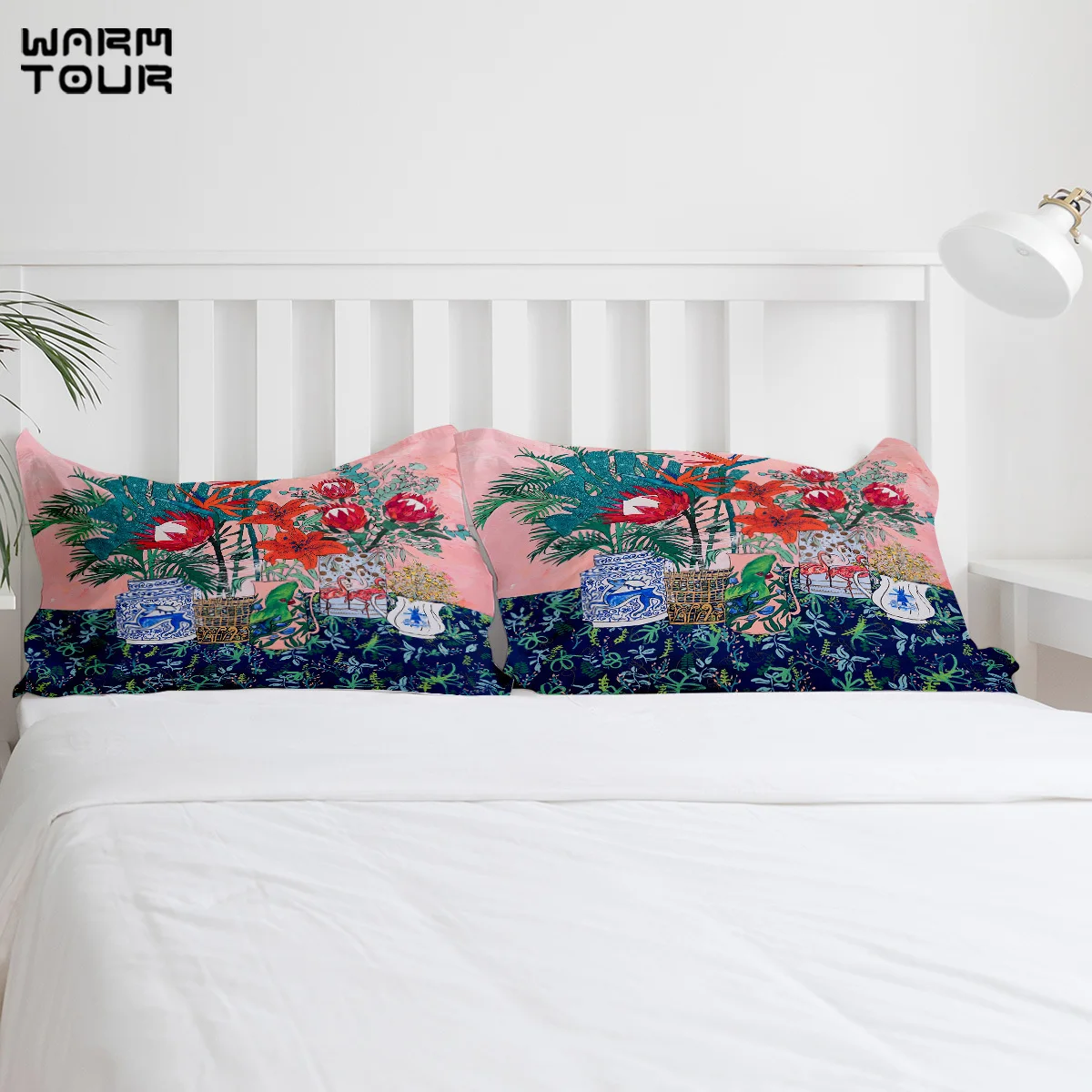 WARMTOUR Duvet Cover The Domesticated Jungle - Floral Still Life Set 4 Piece Bedding For Beds |