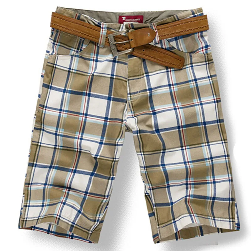 Летние модные мужские клетчатые пляжные бермуды 6 стилей 2017 короткие брюки в