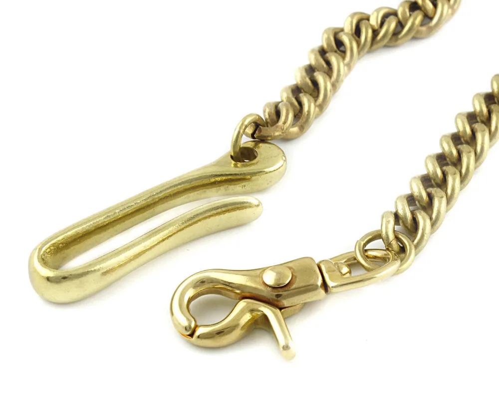 Цепочка для ключей из твердой латуни с крючком|solid brass|brass walletchain wallet chains |