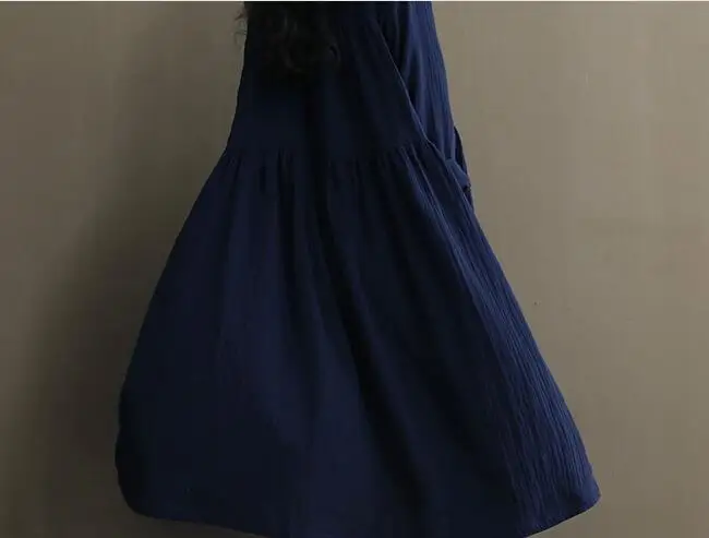 Летнее и осеннее платье льняное шифоновое для беременных женщин Длинное