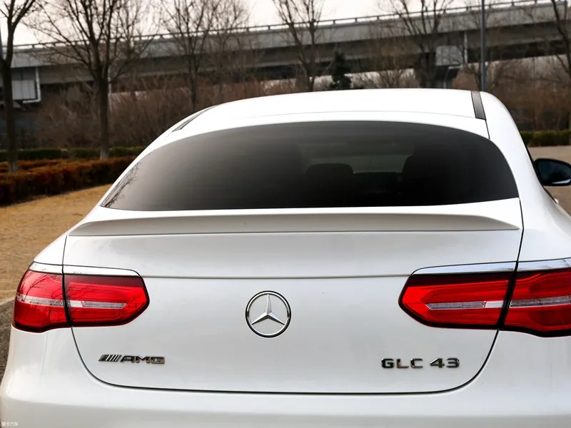 Спойлер для Mercedes GLC Class Coupe GLC300 GLC250-, спойлер для Benz GLC Coupe GLC43 GLC260, Спойлер ABS, задний спойлер для автомобиля - Цвет: Белый