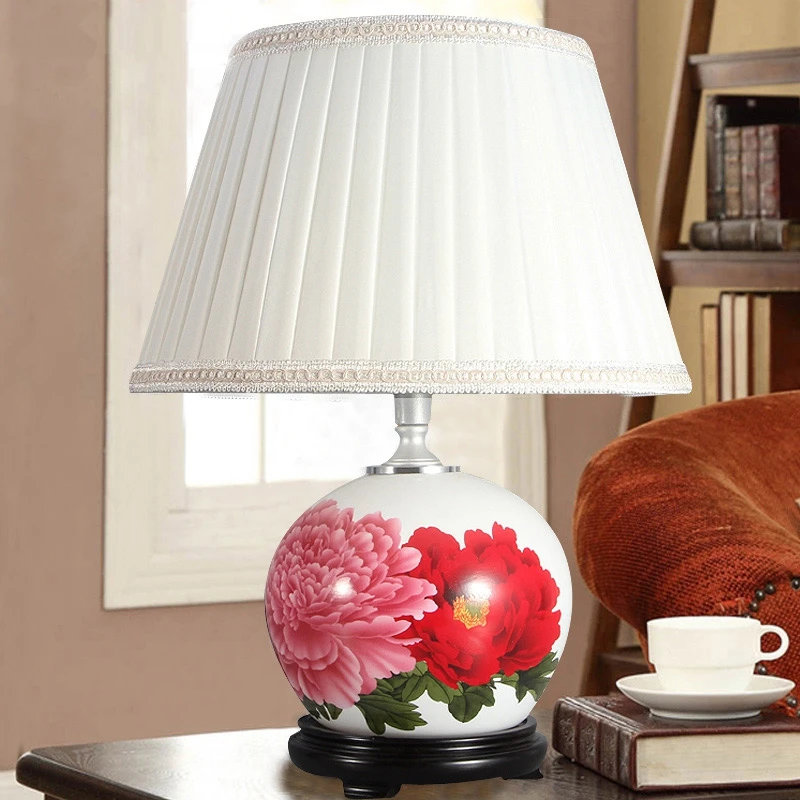 Китайский синий и зеленый фарфоровый Настольный светильник прикроватная лампа