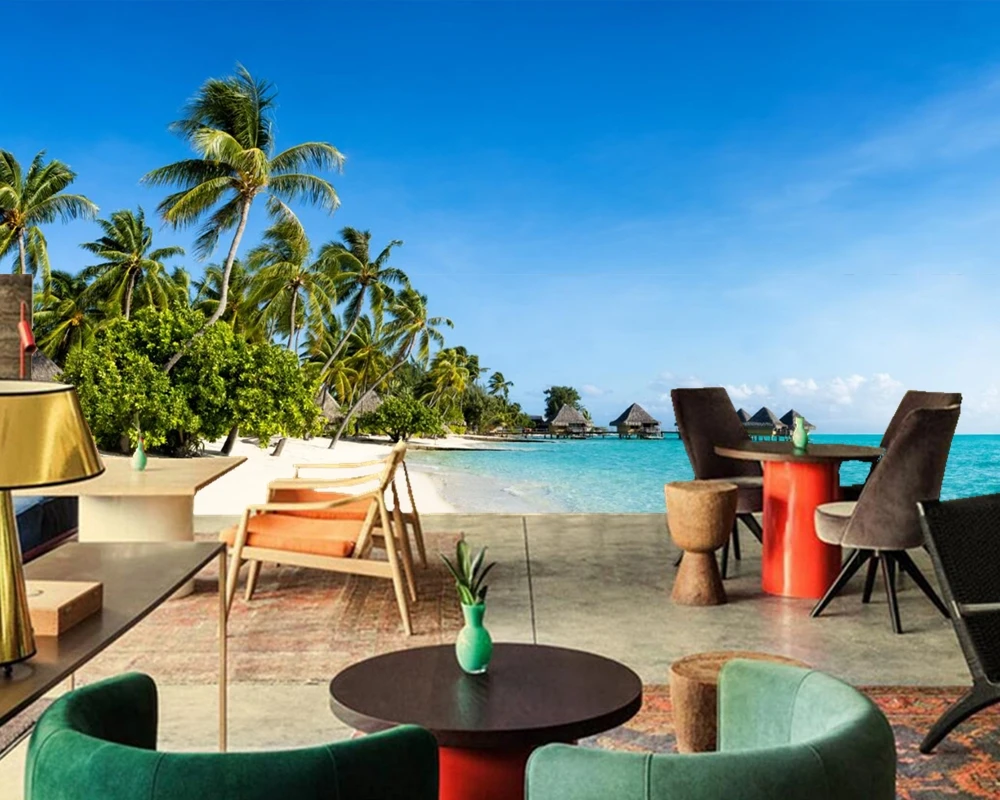 Обои для фотосъемки с изображением неба моря пальмы пляжа природы кофейни