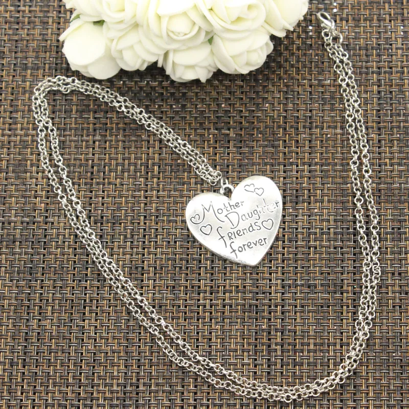 Новое модное ожерелье сердце мать дочь друзья навсегда 28х30мм подвески из серебра