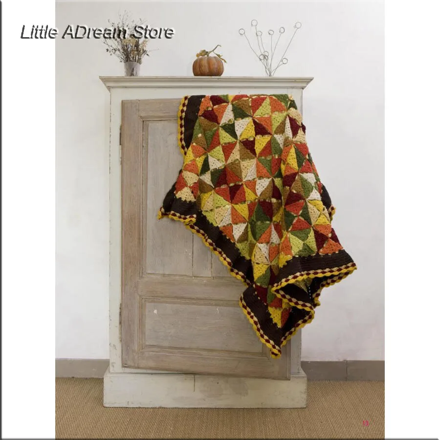 Hook-knitted Rural Wind Cover and Cushion for Beginner Crochet Knitting Course / Chinese Handmade manual Diy Craft Book |
