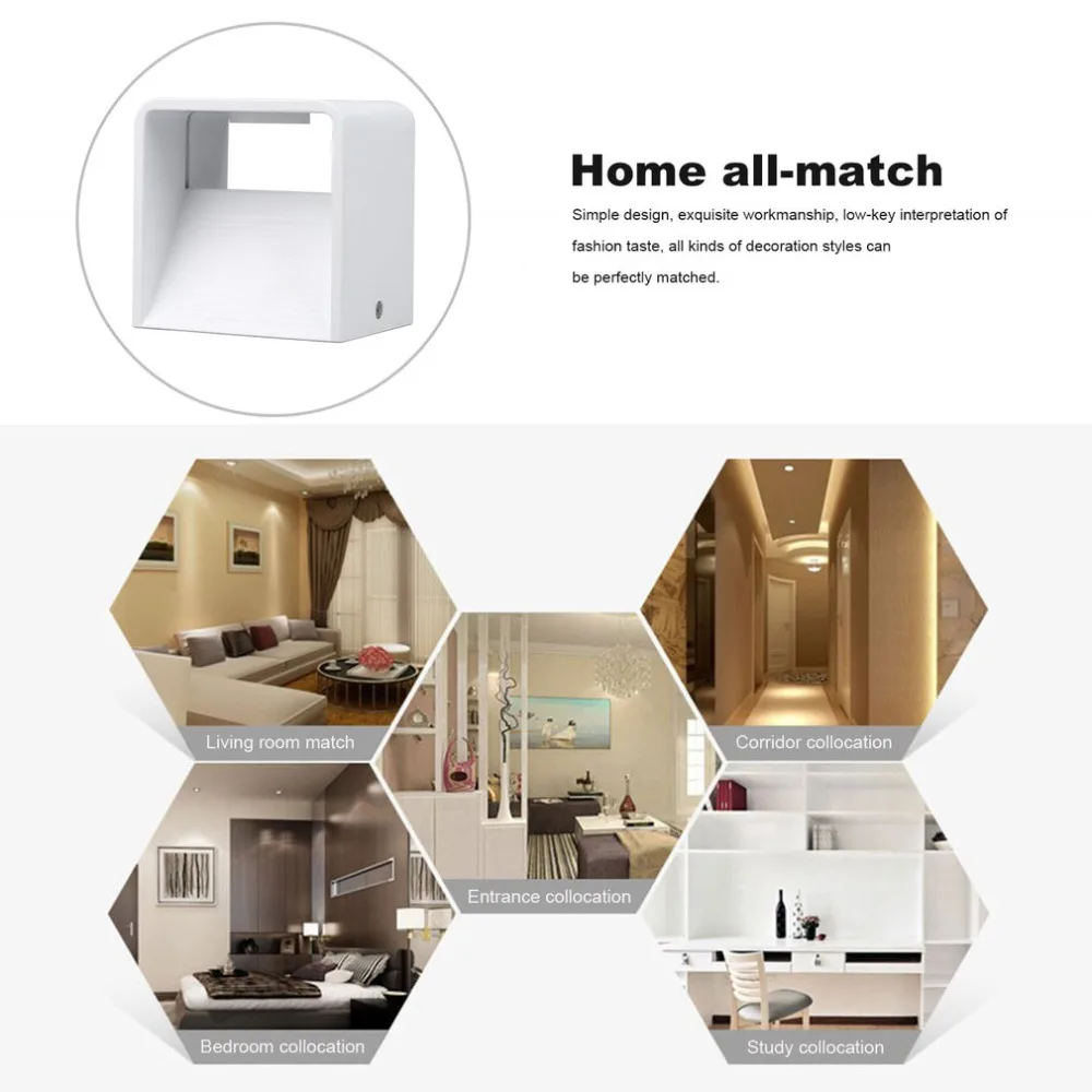 3W Square LED Wall Lamp Sconces Light for Indoor Corridor Balcony Bedroom Hallway Super Bright Lighting White/Warm white | Лампы и