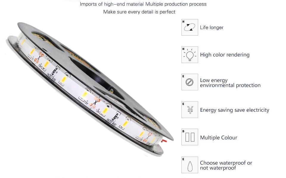 Фото DC 12 V светодиодные ленты светодиодный светильник лента 2835 RGB Водонепроницаемый, для детей от 1 года до 5 лет, M, работающего на постоянном токе ... №2