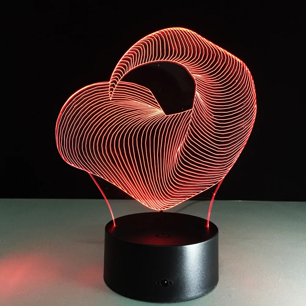 Change настольная лампа исчезают Цвет ful USB LED 3D Огни Новинка Luminaria ночник lamparas де меса