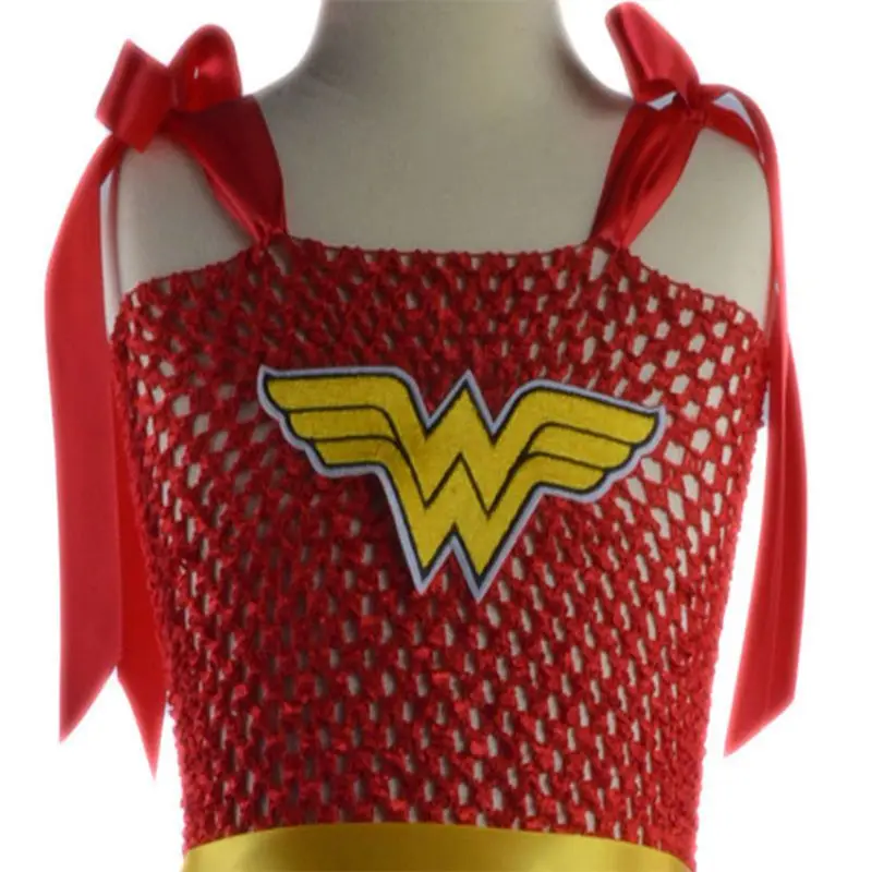 Cosplay Wonder-Woman girls dress Christmas New Year Super Hero Tutu dresses for Clothing Photo Props Fancy party | Детская одежда и