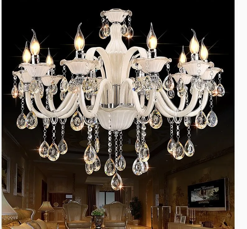 8L Chandelier Design Белая хрустальная люстра цвета шампанского, Современная хрустальная люстра, хрустальные украшения Тиффани, подвески и люстры, домашнее освещение - Цвет абажура: 8L Chandelier Design