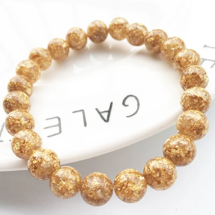 Модные Новые Самые продаваемые ювелирные изделия 8 мм золотые бусины из фольги